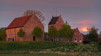 Maanopkomst in Ezinge, Groningen, Nederland van Henk Meijer Photography thumbnail