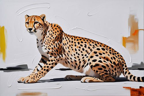 Stijlvol cheetah schilderij