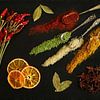 Kleurrijk stilleven met specerijen en kruiden . van Saskia Dingemans