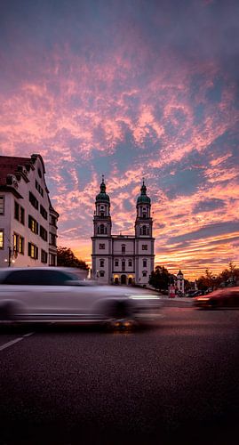 Zonsopgang boven de Basiliek in Kempten