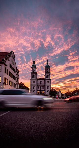 Sunrise over the basilica in Kempten by Leo Schindzielorz