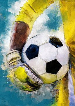 Voetbal speler sport aquarel #football van JBJart Justyna Jaszke