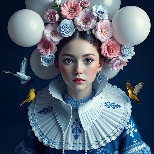 Delfter Blau Mädchen modernen Stil . von J.a Dijkstra