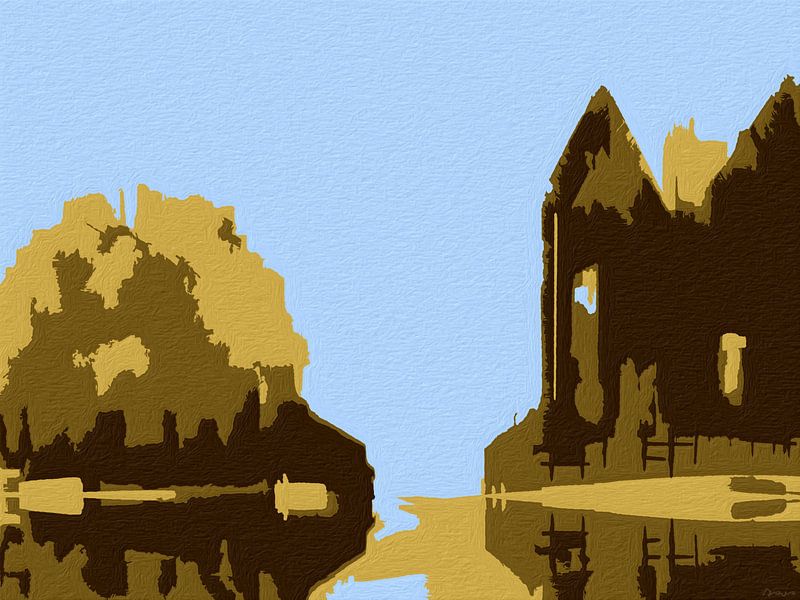 Landschap, Autumn citywalk. van SydWyn Art