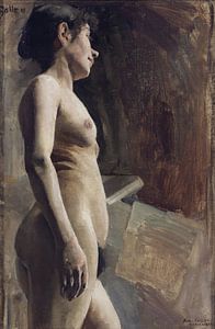 Aktmodell, Studie, Akseli Gallen-Kallela, 1885