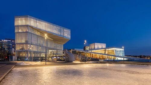 Winter Skyline van Oslo, Noorwegen