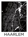 Haarlem | Stadtplan Schwarz-Weiß von WereldkaartenShop Miniaturansicht