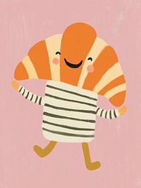 Happy Croissant Character – Cute Bakery by StudioRemier