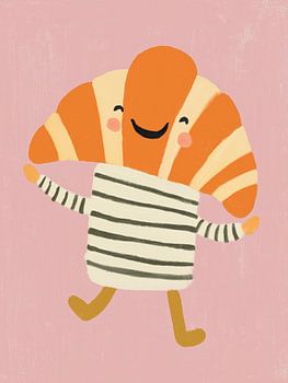 Happy Croissant Character – Cute Bakery