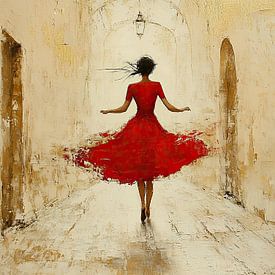 Danse rouge | Femme en robe rouge danse sur Zen et Plus