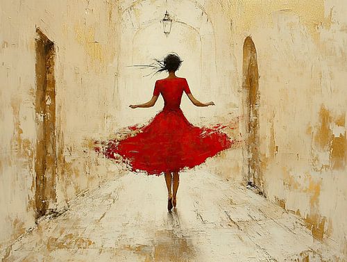 Rode Dans | Vrouw in Rode Jurk Danst