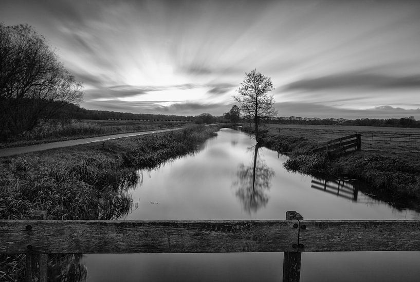 Long Exposure Zonsondergang Landschap Leek van R Smallenbroek