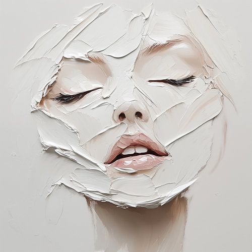 Minimalistisch geschilderd gezicht