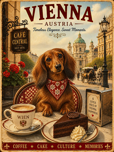 Long-haired dachshunds in Vienna