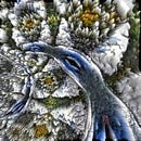 Blauwe vogel (ook in serie: vogels - 2 luik) van Nina IoKa thumbnail