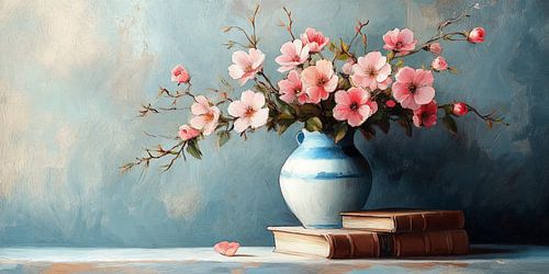 Serenity in Turquoise and Soft Blossoms no.3