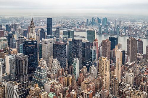 New York skyline vanaf de top van Empire State Building daglicht uitzicht in de winter