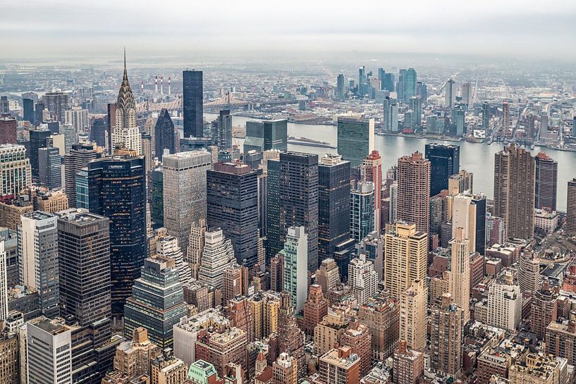 New York skyline vanaf de top van Empire State Building daglicht uitzicht in de winter van Mohamed Abdelrazek