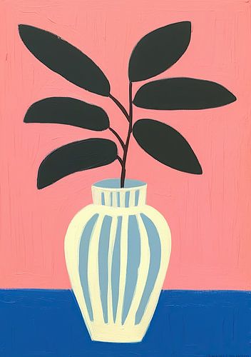 Botanisch Abstract Roze Minimalistische Henri Matisse Stijl