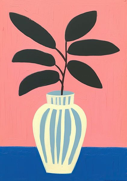 Botanisch Abstract Roze Minimalistische Henri Matisse Stijl van Niklas Maximilian