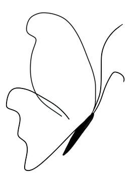 Vlinder - abstracte lijntekening van Joyce Kuipers