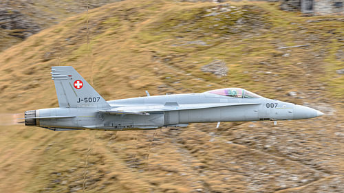 High speed pass F/A-18 Hornet Solo Display.