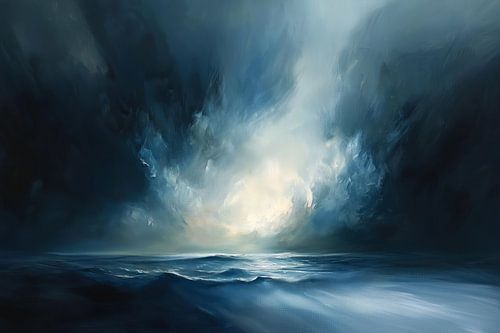 Dramatisch licht op zee