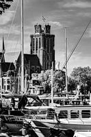 Our Lady Church in Dordrecht Netherlands Black and White
