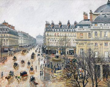 French Theater Square, Paris (1898) painting by Camille Pissarro. van Studio POPPY