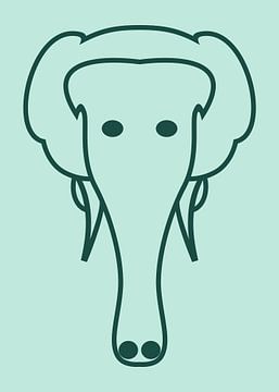 Elefanten-Popart-Linienkunst von Rizky Dwi Aprianda