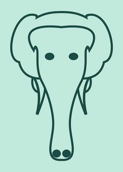 Elefanten-Popart-Linienkunst von Rizky Dwi Aprianda
