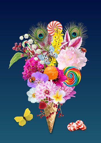 IJshoorntje met bloemen