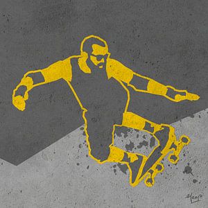 SkateBoarder with beard von Jaap Tinholt