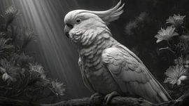 black-and-white parrot cockatoo-ara by Gelissen Artworks