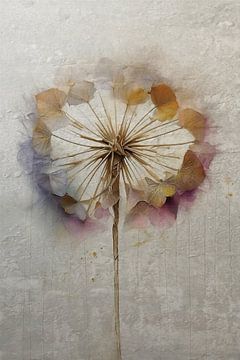 Modern schilderij van een  Dandelion, uitgebloeide paardenbloem van Studio Pieternel