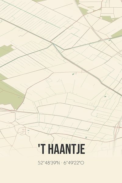 Alte Karte von 't Haantje (Drenthe) von Ortsdrucke