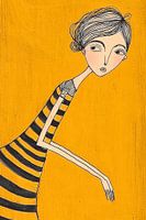 Anegonia | Vrouw of dame | Oker geel