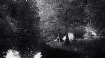 Droom bos met moeras cipressen.Dream forest. van Saskia Dingemans Awarded Photographer