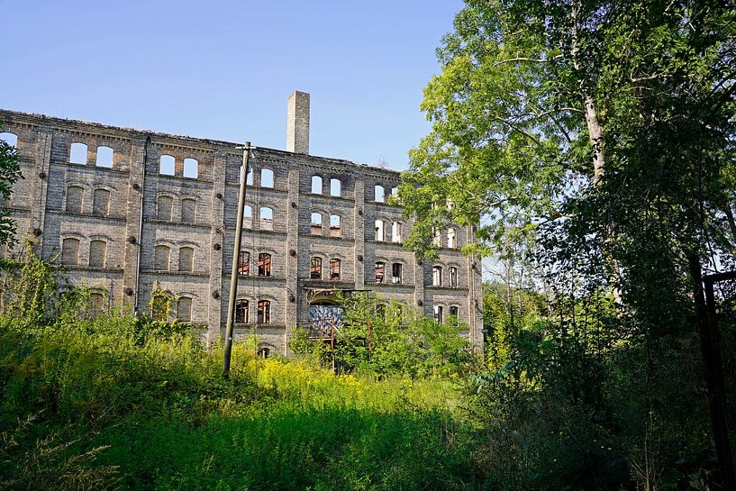 Ruine des Lagergebäudes des Böllberger Mühlen-Komplexes in Halle in Deutschland von Babetts Bildergalerie