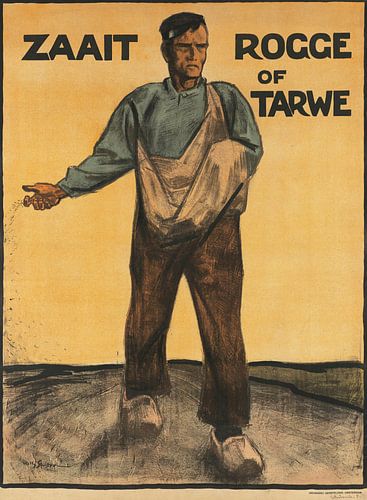Willy Sluiter, zaait rogge of tarwe, 1914-1918