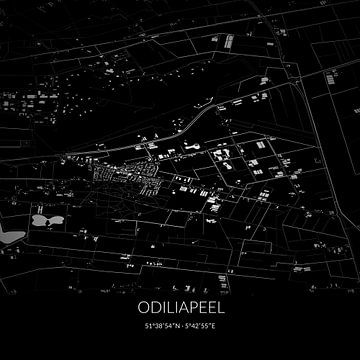 Black and white map of Odiliapeel, North Brabant. by Rezona