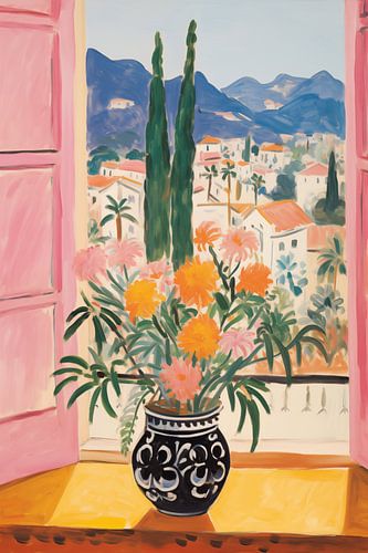 Uitzicht over een dorpje