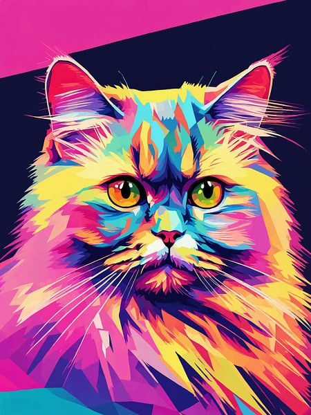 Chat persan Pop Art par MIROKKU