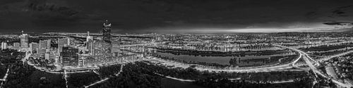 Skyline van de stad Wenen in zwart-wit