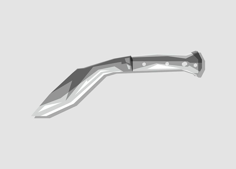 Graustufen Kukri Popart von Rizky Dwi Aprianda