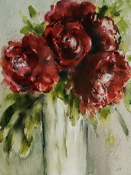 Pentecost roses in vase by Christine Nöhmeier