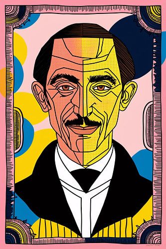 Geometrisch portret in pop-art stijl