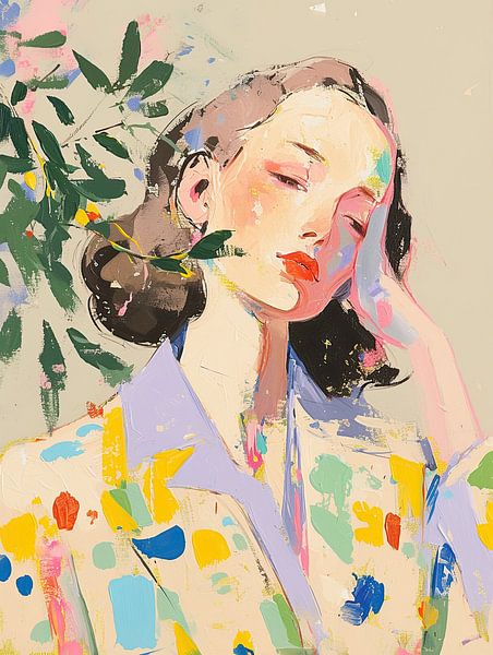 Female portrait | Silent Colour Symphony by Eye catching paintings