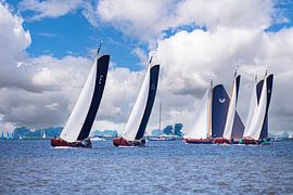 Skutsjezeilwedstrijden Friesland during Sneekweek. by Brian Morgan