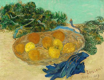 Stillleben mit Orangen und Zitronen mit blauen Handschuhen, Vincent van Gogh